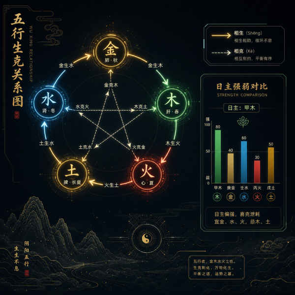 八字测算怎么看五行？你的命局是“强”还是“弱”？